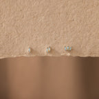 Marquise Opal Flat Back Studs in Silver