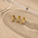 Marquise Opal Flat Back Studs in 18K Gold