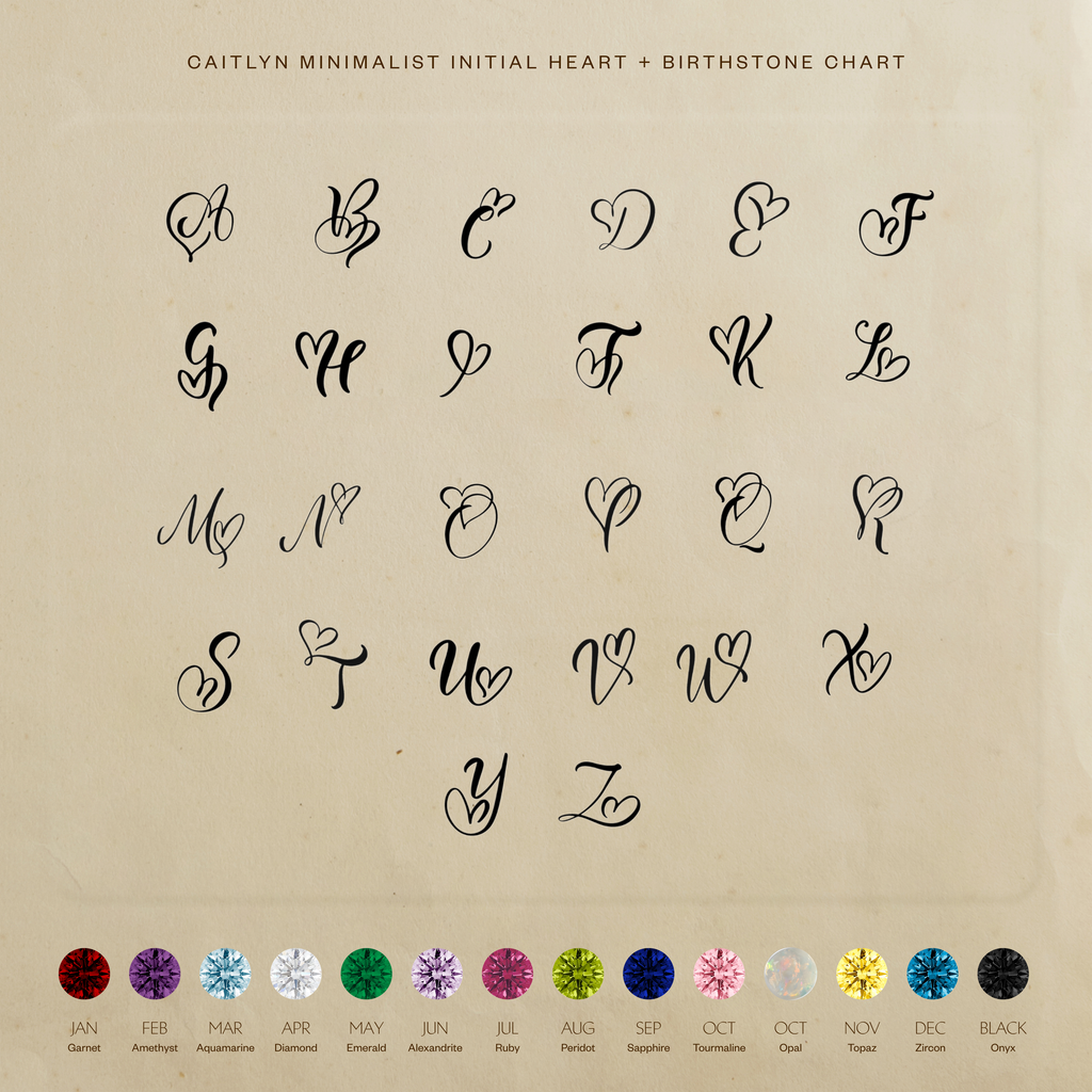 Initial Heart Birthstone Necklace
