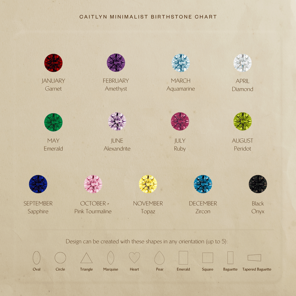 Mixed Birthstone Charm Necklace in Silver