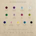 Mixed Birthstone Charm Necklace in Silver