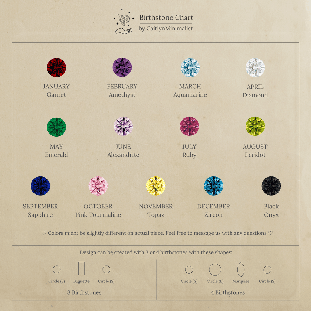 Organic Fingerprint Multi Birthstone Necklace