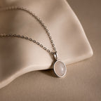 Moonstone Pendant Necklace in Silver