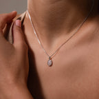 Moonstone Pendant Necklace in Silver