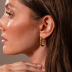 Chunky Link Hoops in 18K Gold