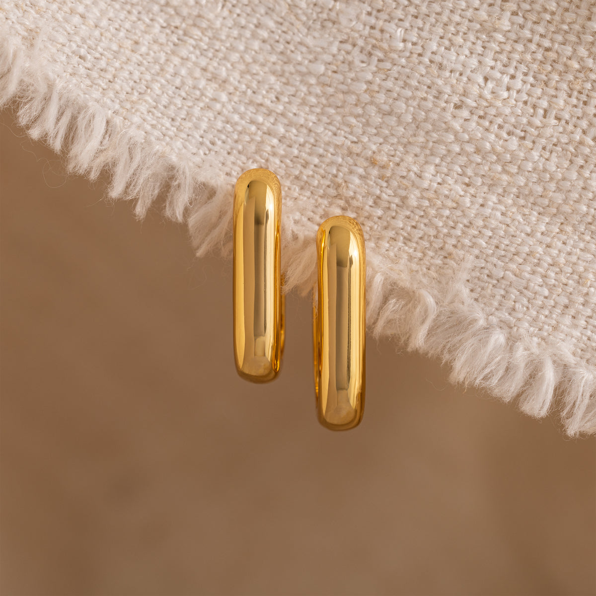Chunky Link Hoops in 18K Gold