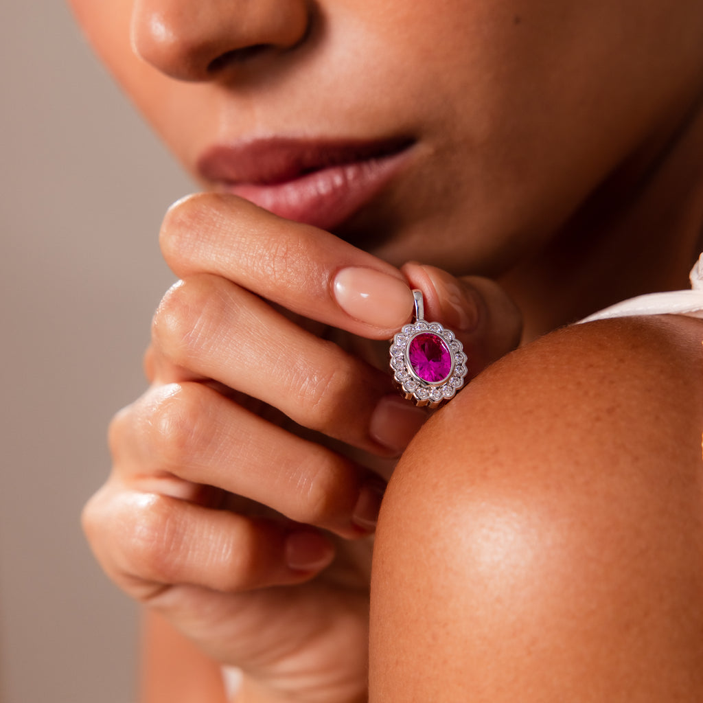 Heirloom Ruby Charm in Silver