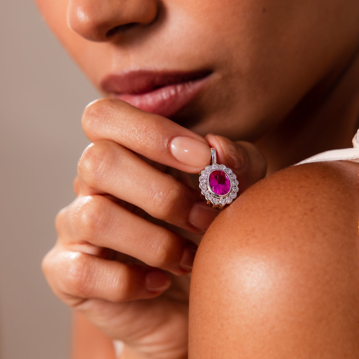 Heirloom Ruby Charm in Silver