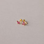 Butterfly Blue Zircon Flatback Studs are displayed on a plain light gray background.