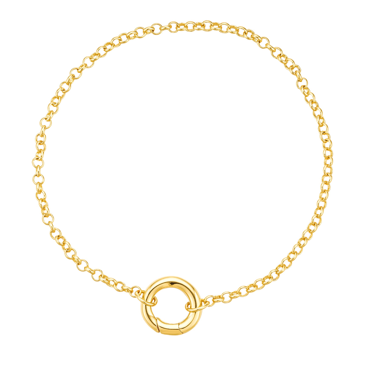 Rolo Circle Charm Bracelet • BR061