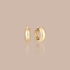 14K Gold Polished Dome Huggie Earrings
