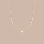 Solid Gold Essential Bezel Diamond Station Necklace