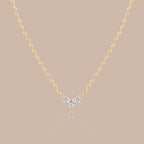 14K Gold Chevron Diamond Cluster Necklace