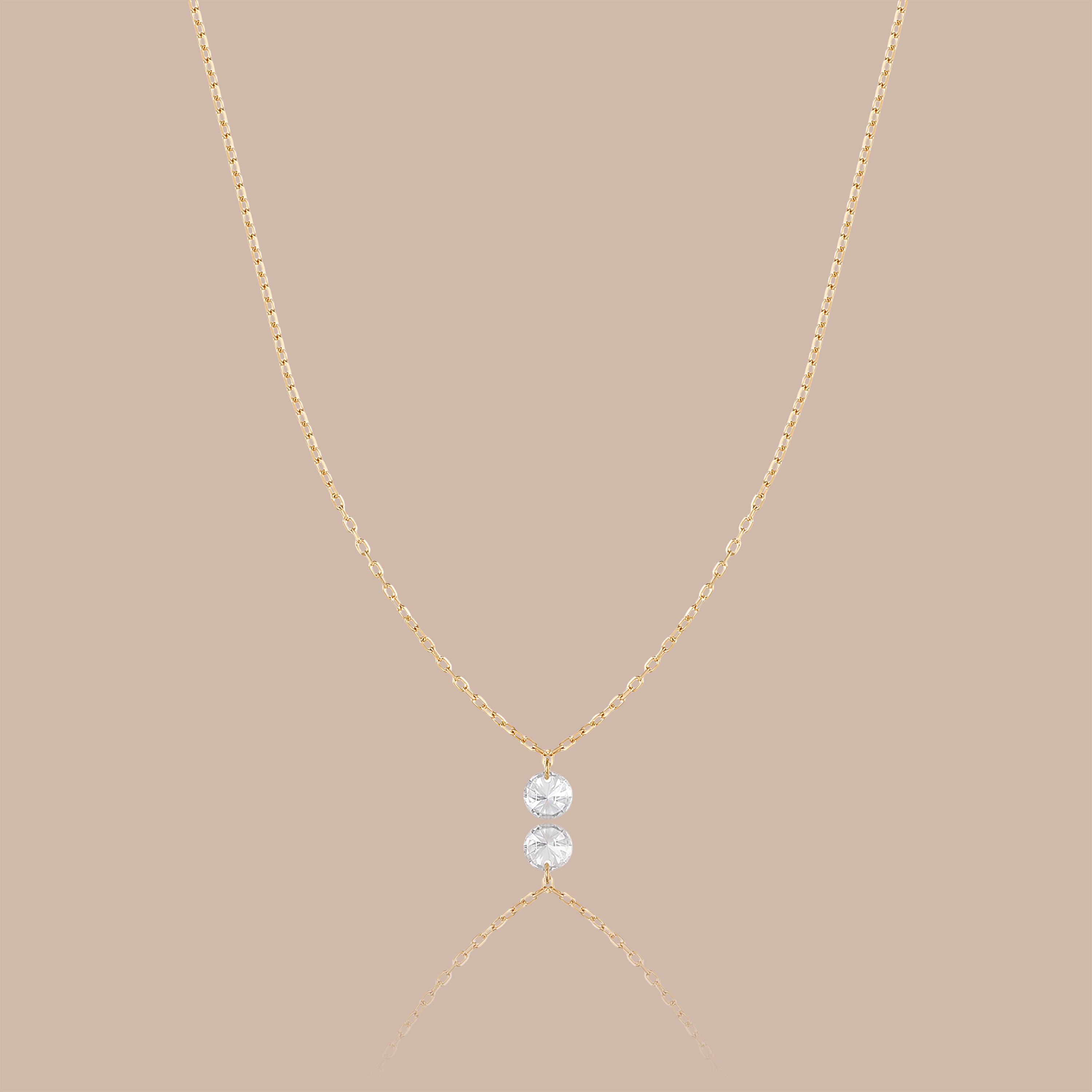 Solid Gold Lab-Grown Round Brilliant Diamond Solitaire Necklace