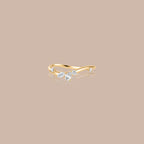 14K Gold Mixed Diamond Wave Ring