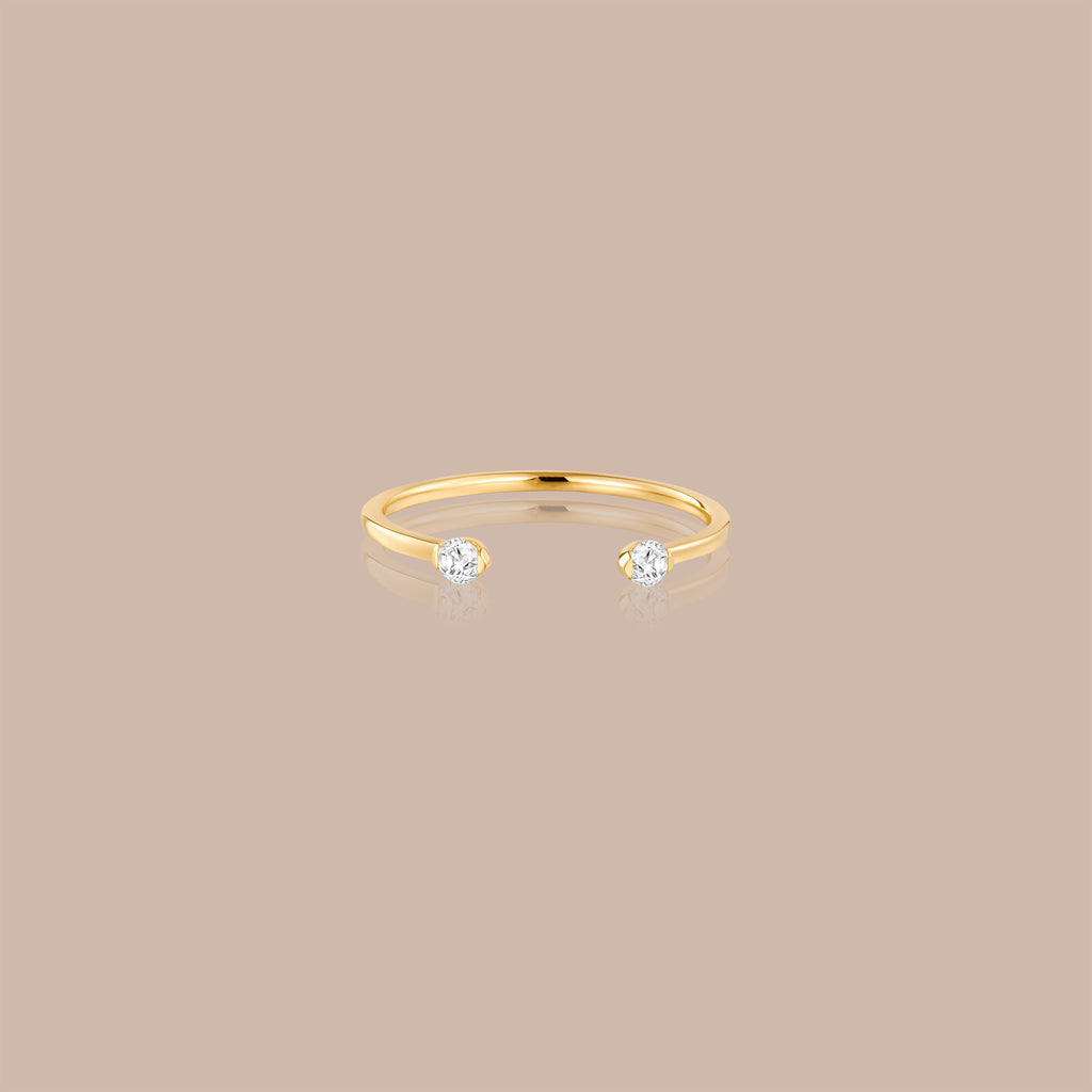 14K Gold Open Duo Diamond Ring