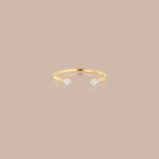 14K Gold Open Duo Diamond Ring