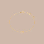 Solid Gold Heart Link Bracelet