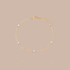 14K Gold Diamond Station Bracelet