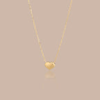 Solid Gold Puffy Heart Charm Necklace