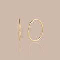 Solid Gold Endless Tube Hoop Earrings
