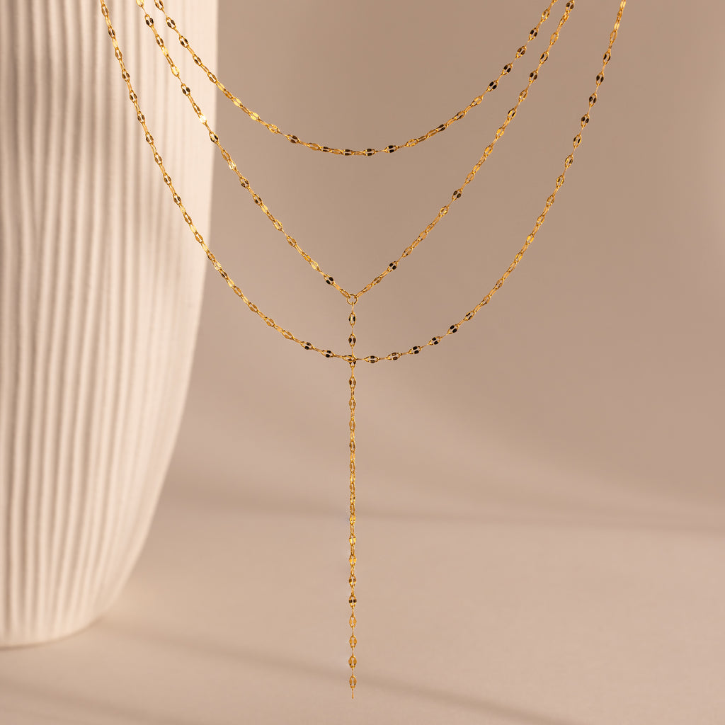 Collier Lariat superposé scintillant