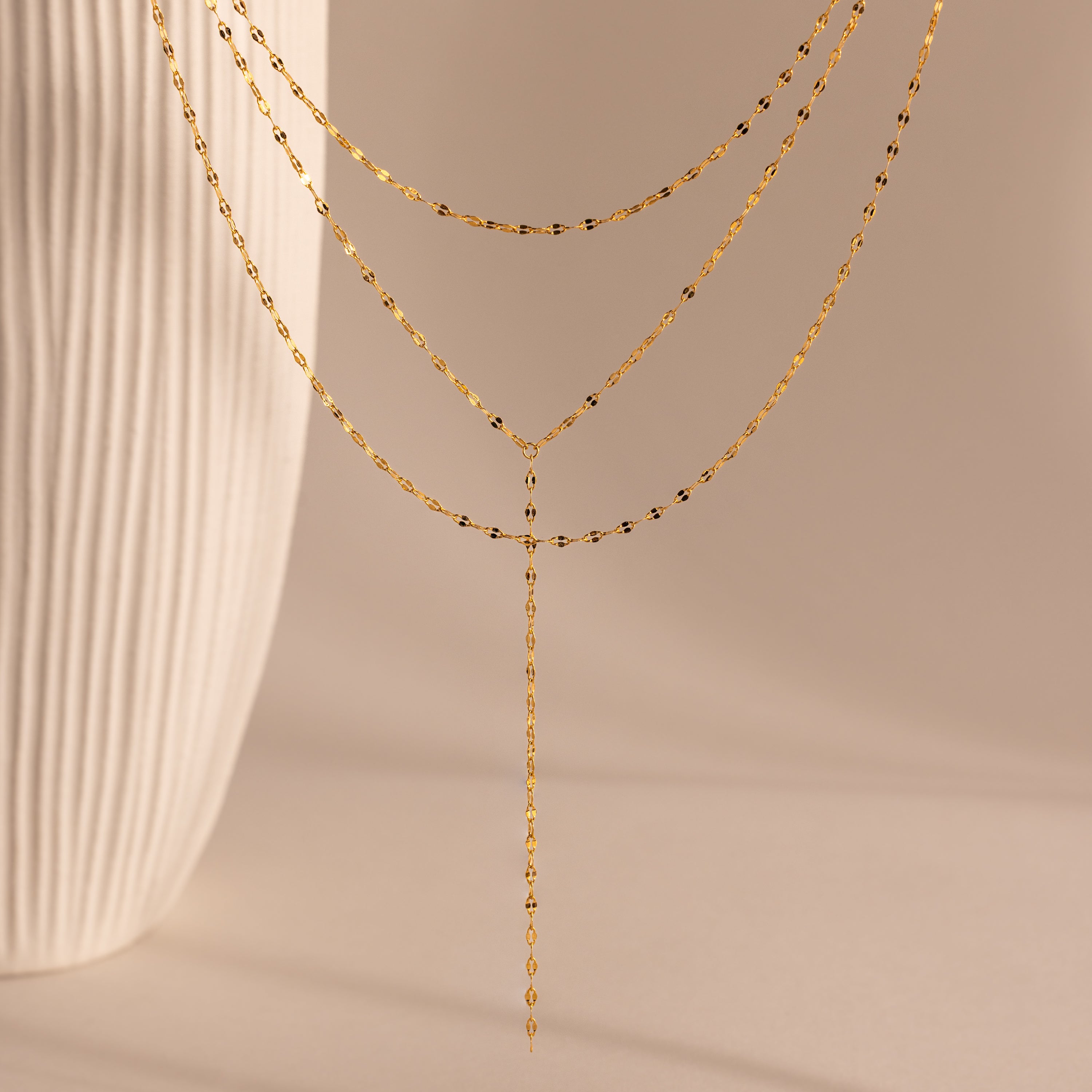Collier Lariat superposé scintillant