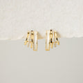 Curved Diamond & Pearl Inlay Studs