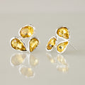Organic Topaz Cluster Studs in Silver