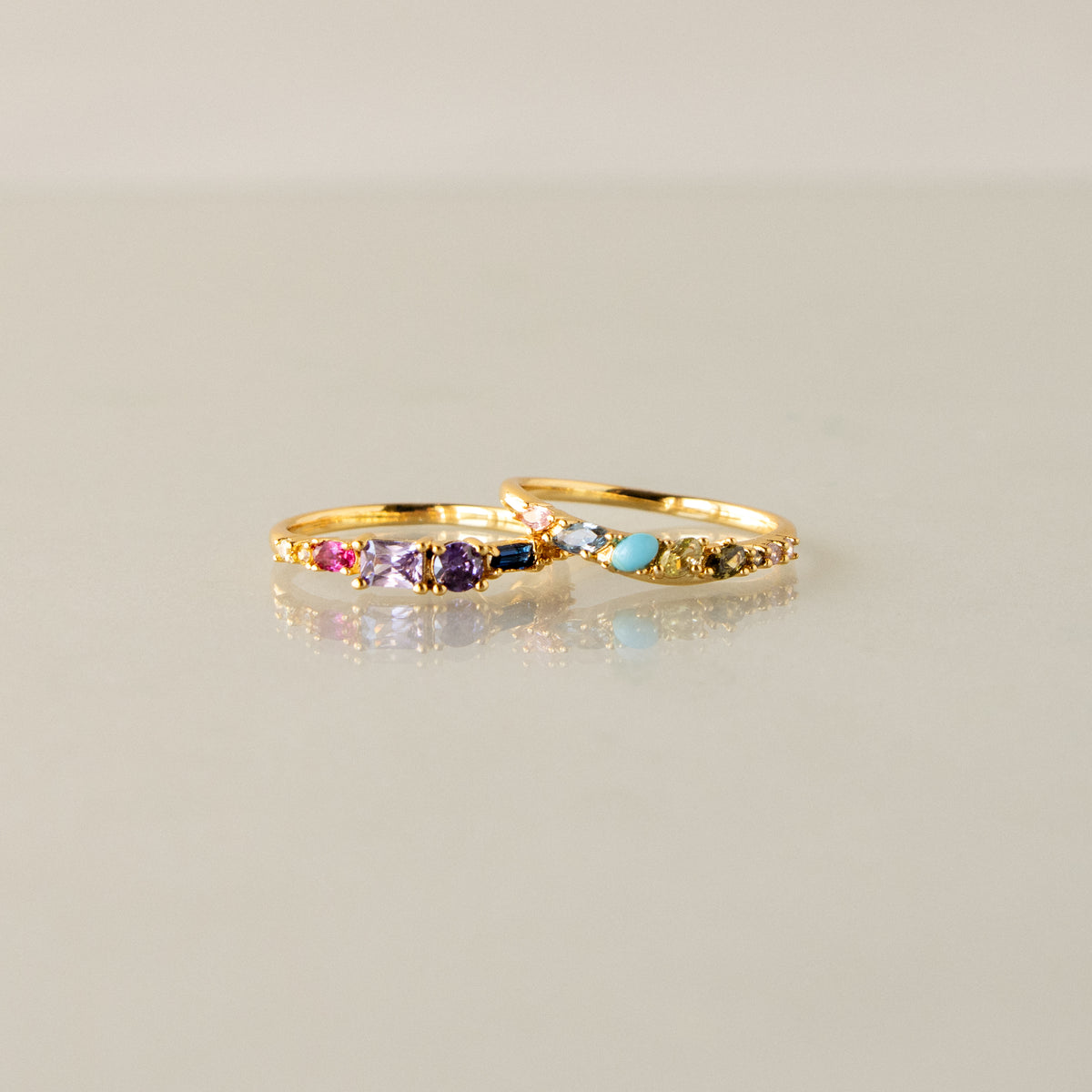 Mystical Gemstone Stacking Ring Set