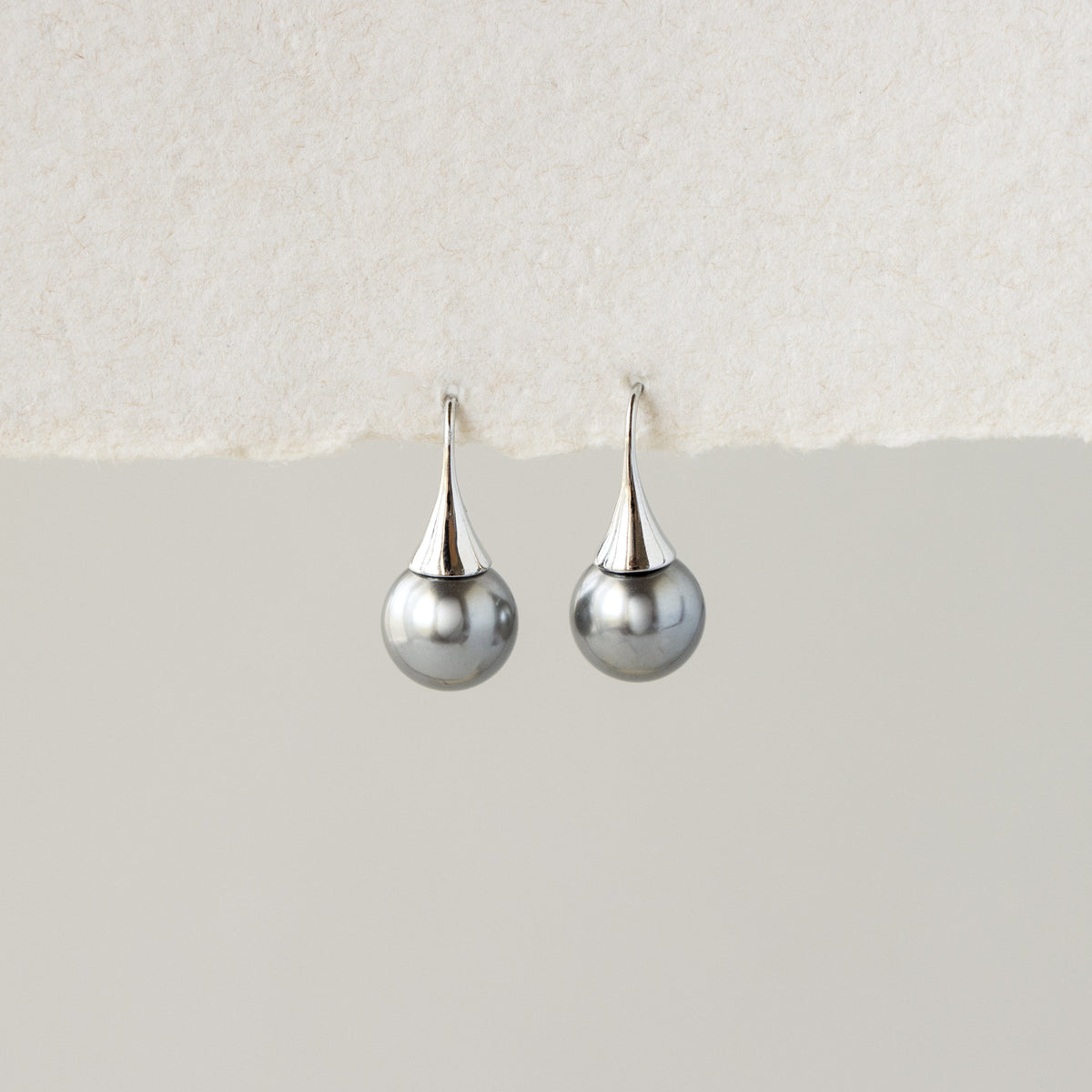 Smokey Pearl Drop Hook Earrings
