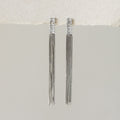 Diamond Baguette Chain Studs in Silver