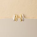 Mixed Metal Duo Hoop Studs