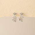 Diamond Blossom Hoop Studs in Silver