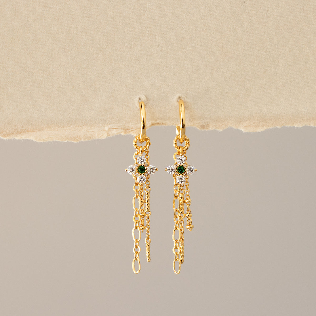 Flora Drop Chain Hoops