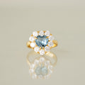Blue Topaz Heart Halo Ring