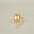 Spring Emerald-Cut Gemstone Ring