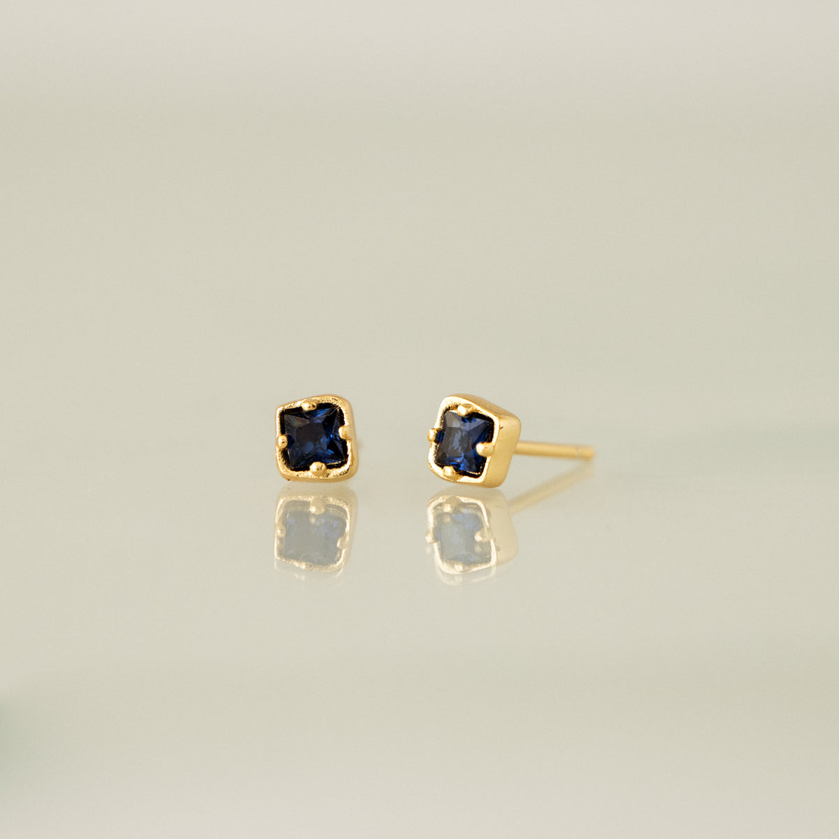 Sapphire Gemstone Square Studs