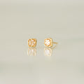 Diamond Gemstone Square Studs