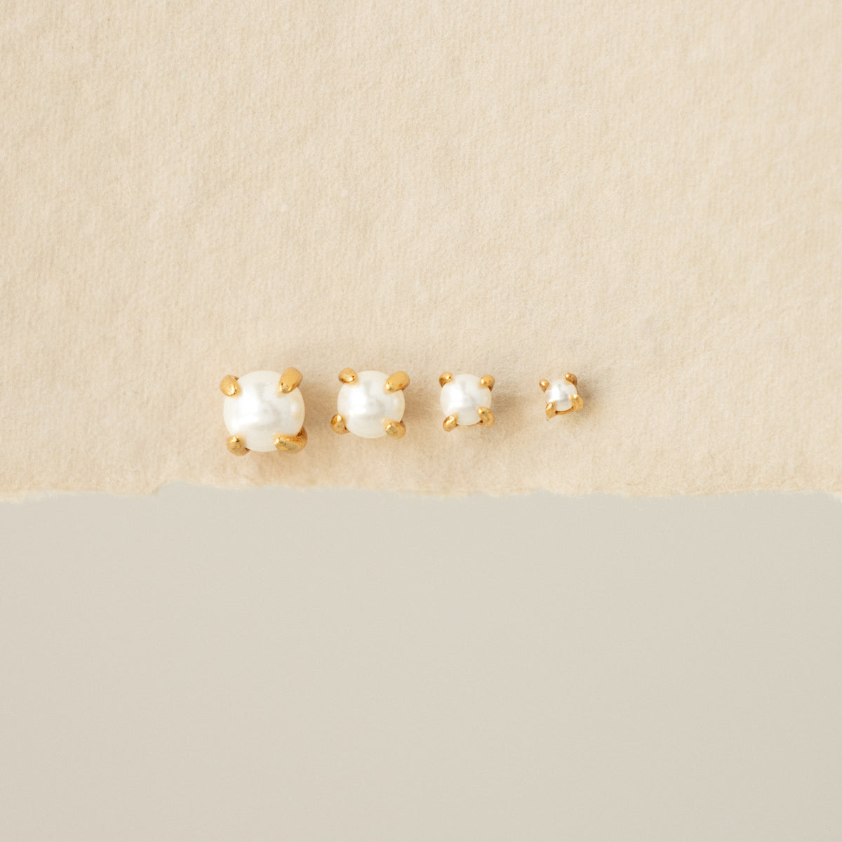 Round Moonstone Flat Back Studs Set