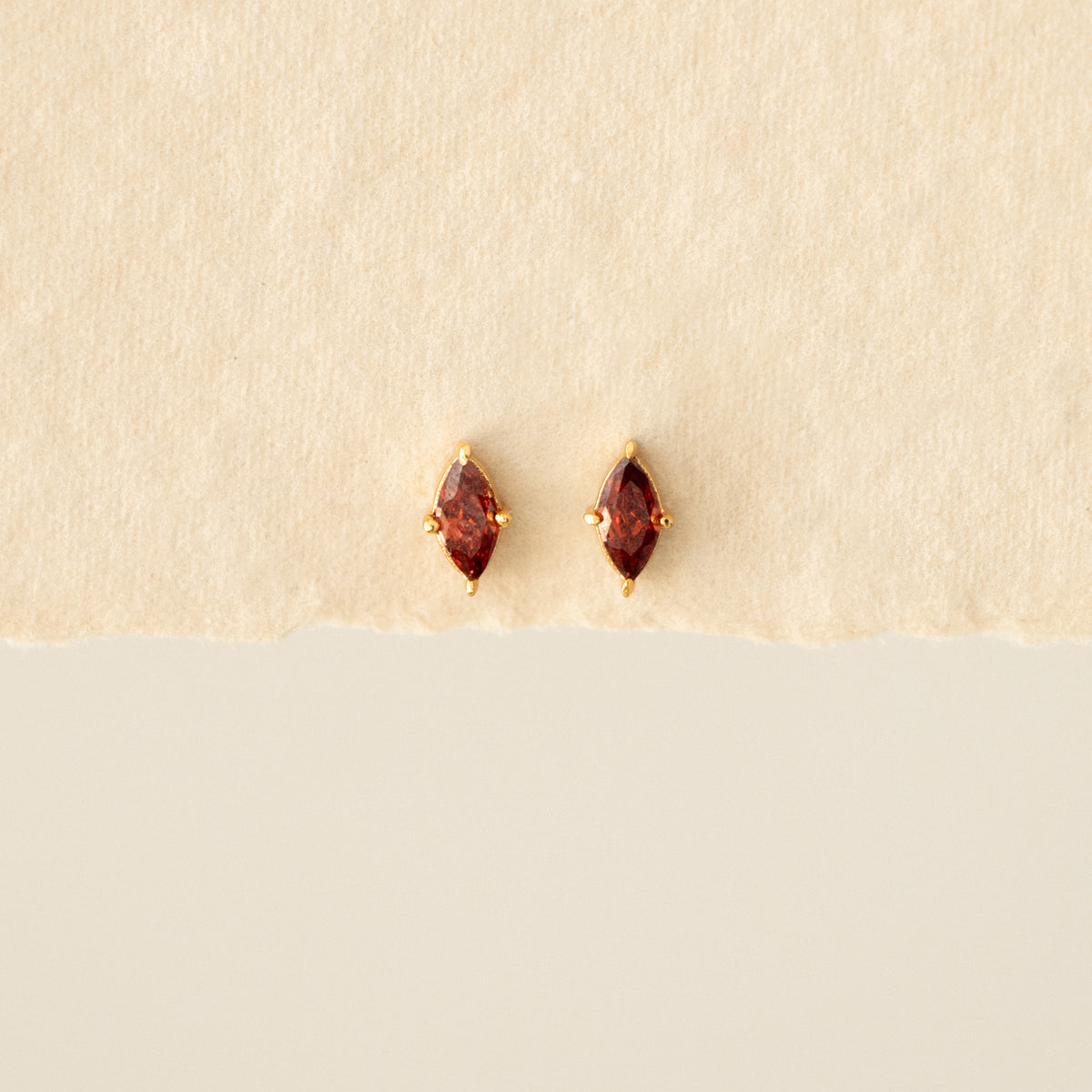 Ruby Gemstone Marquise Studs