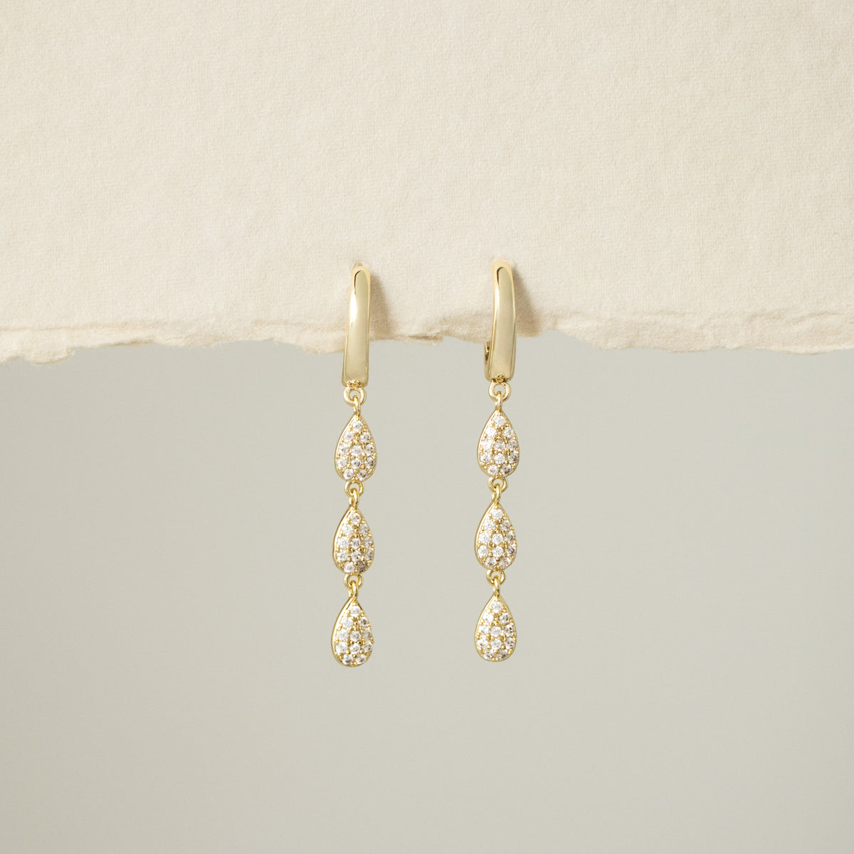 Diamond Teardrop Trio Huggies