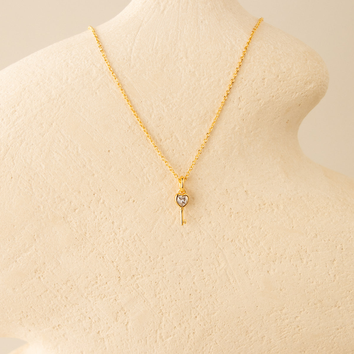 Diamond Key Heart Necklace