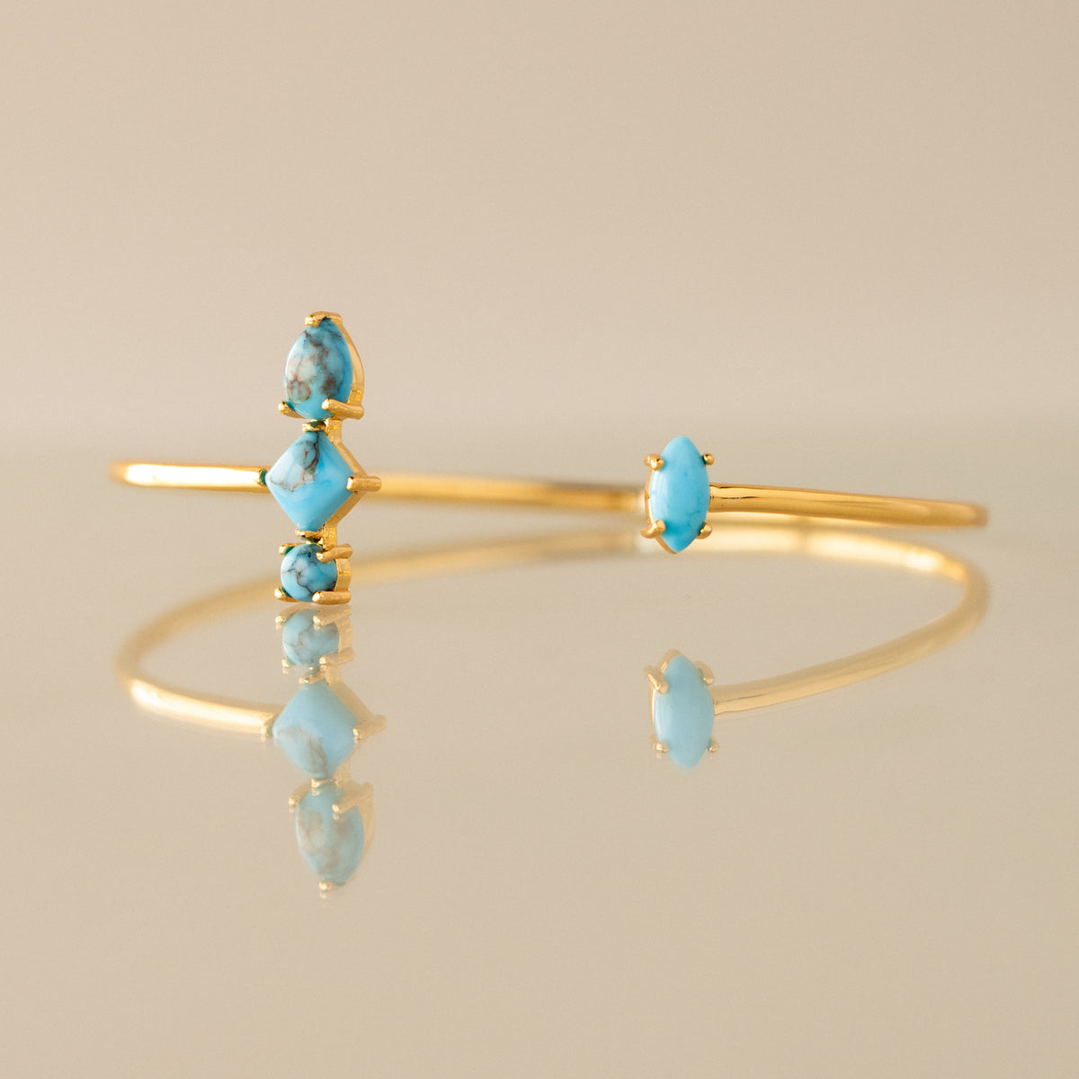 Open Turquoise Stone Bangle