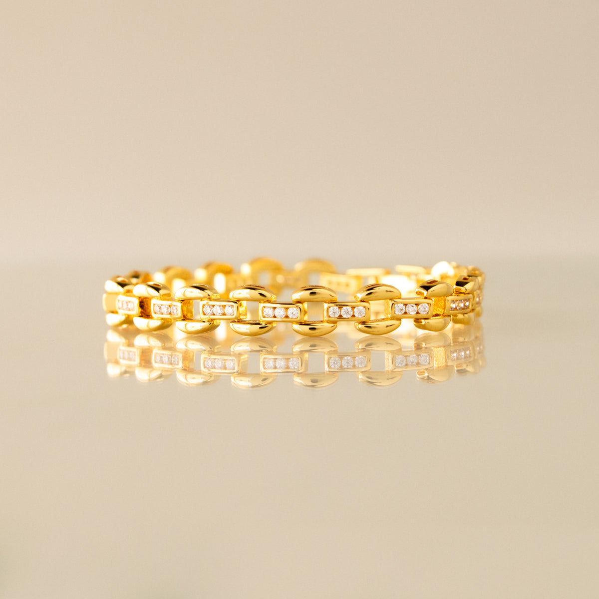Square Pave Link Bracelet