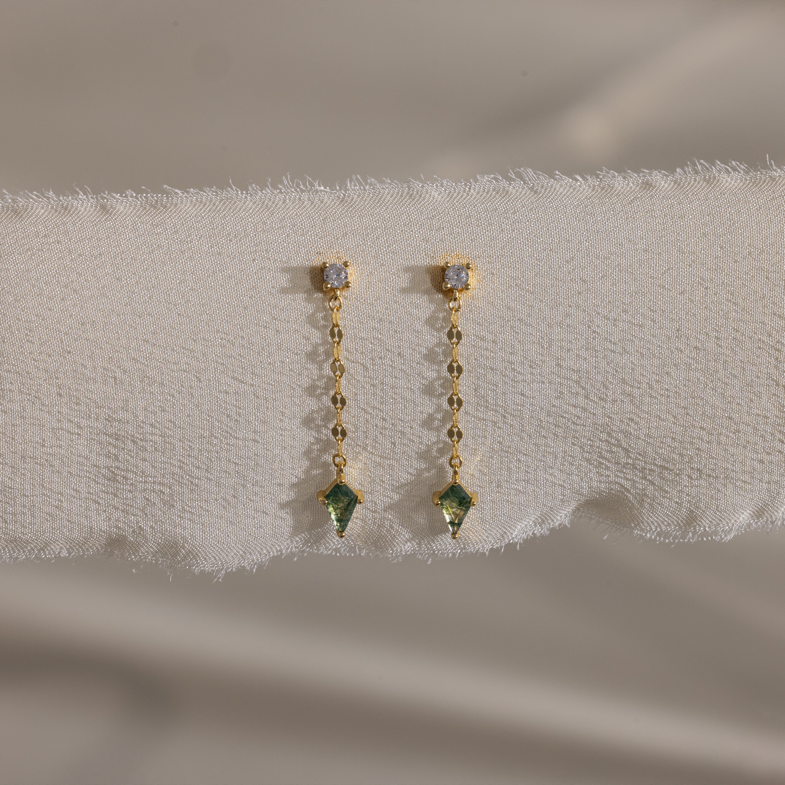 Aerial Agate Jewelry Set in 18K Gold