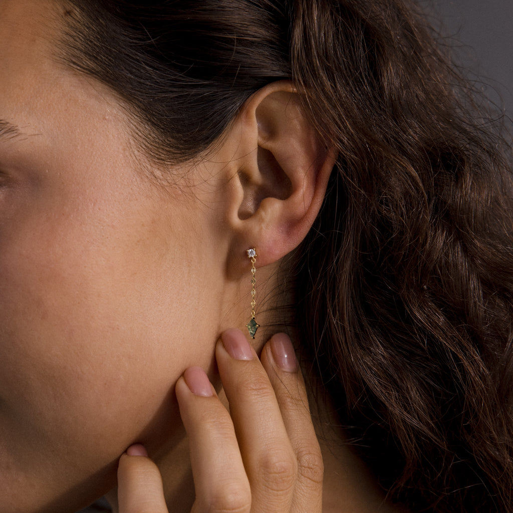 Aerial Agate Jewelry Set in 18K Gold