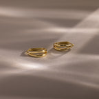 Close up of our Oval Duo Hoops in Gold