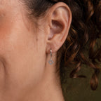 Twilight Star Hoops in Silver