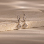 Twilight Star Hoops in Silver